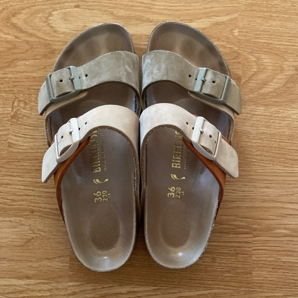 Birkenstock Women's Sandals in Cream and Tan